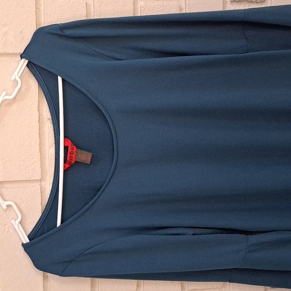 Hot Kiss Turquoise Blue Long Bell Sleeve Dress. Size 2X NWOT - Picture 2 of 9